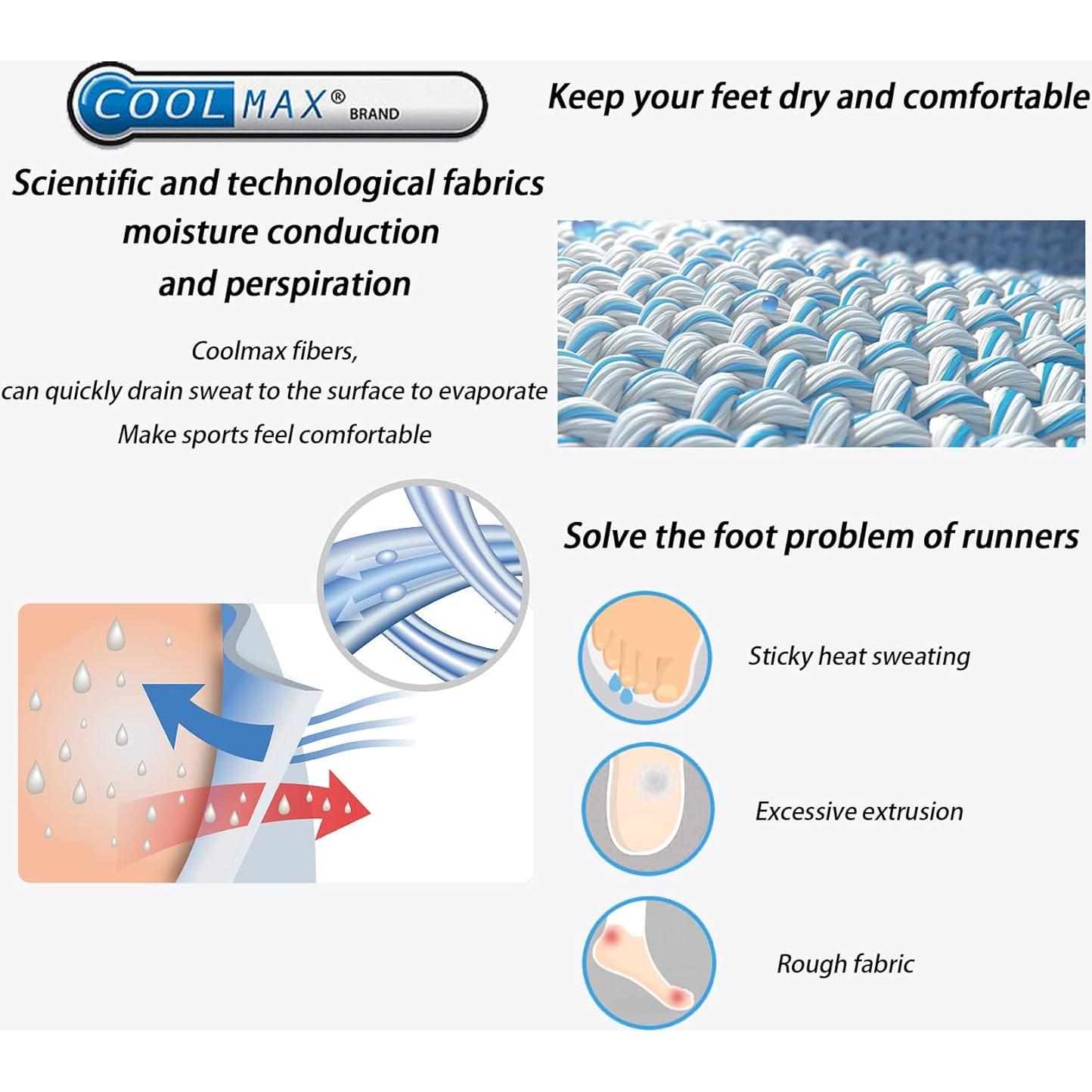 Calcetines Liner de Dedos Cool-max para Correr - 3 Pares