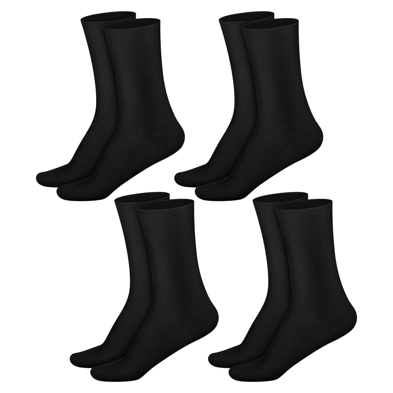 4 Pares Calcetines Forrados de Lana Merino Negros Unisex