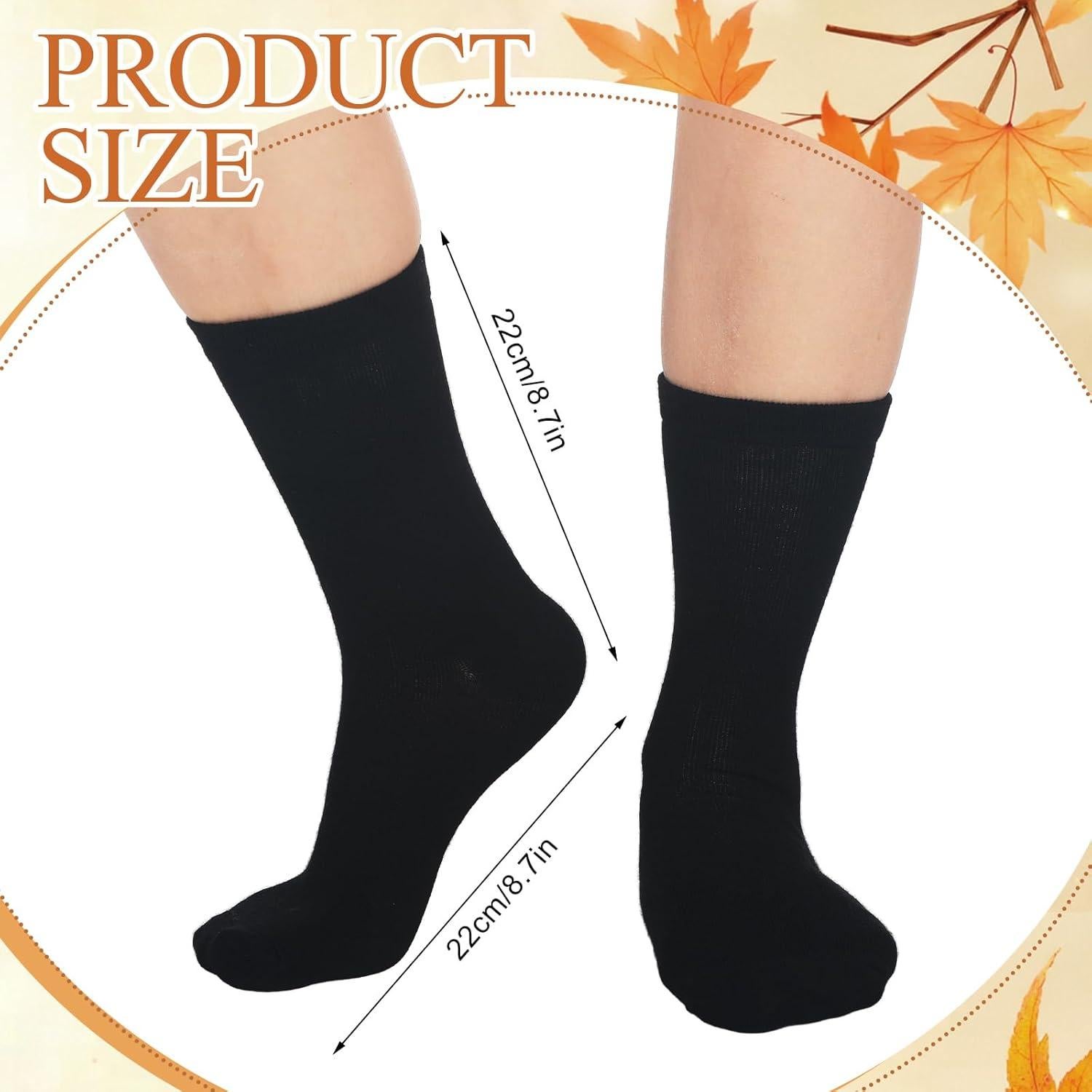 4 Pares Calcetines Forrados de Lana Merino Negros Unisex