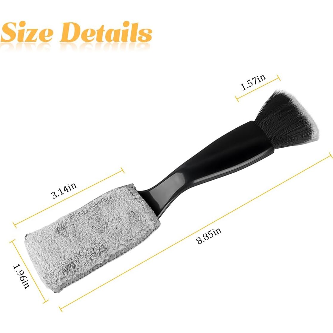 Cepillo de Limpieza de Autos Norkmdi Doble Cabeza 22cm Negro