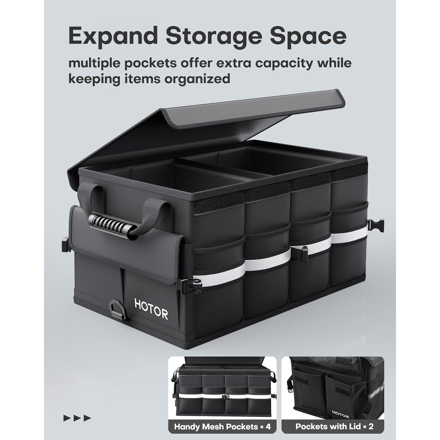 Organizador de Maletero HOTOR Plegable Negro 56.1x32x27.9 cm