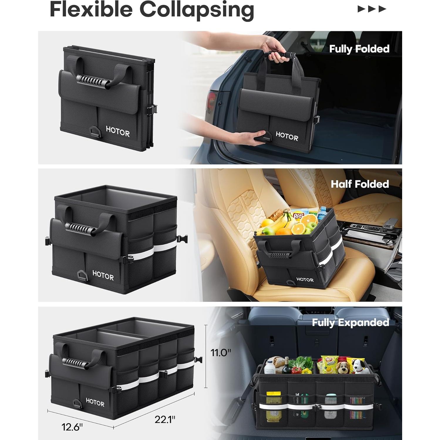 Organizador de Maletero HOTOR Plegable Negro 56.1x32x27.9 cm