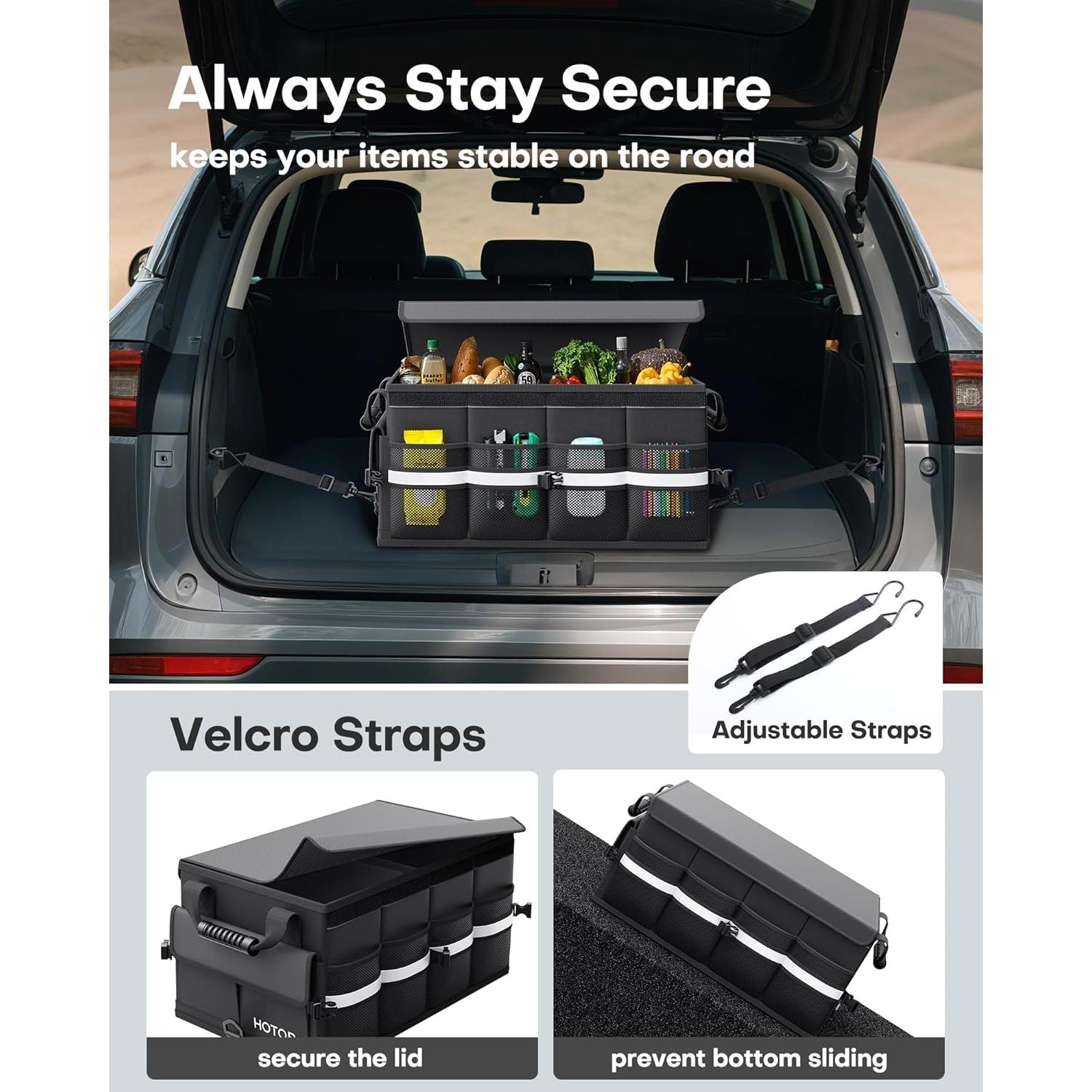 Organizador de Maletero HOTOR Plegable Negro 56.1x32x27.9 cm
