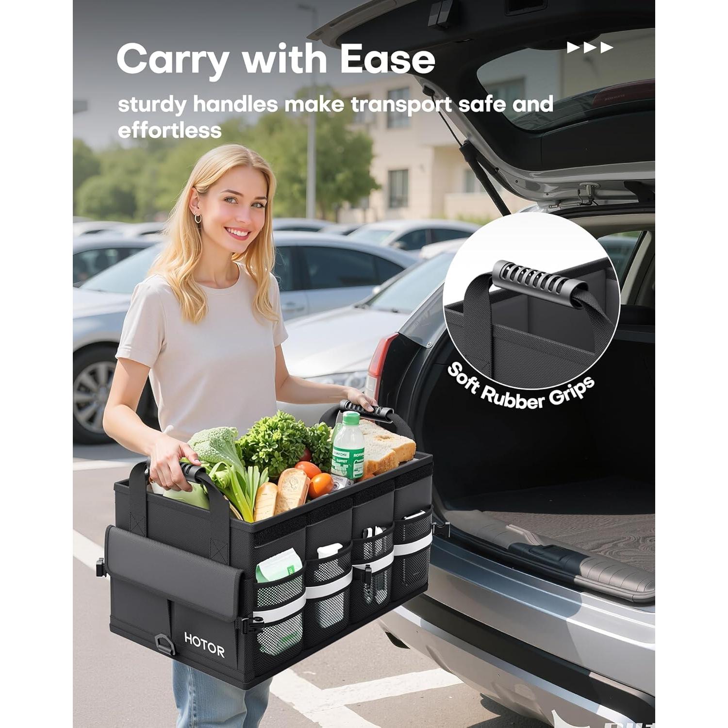 Organizador de Maletero HOTOR Plegable Negro 56.1x32x27.9 cm