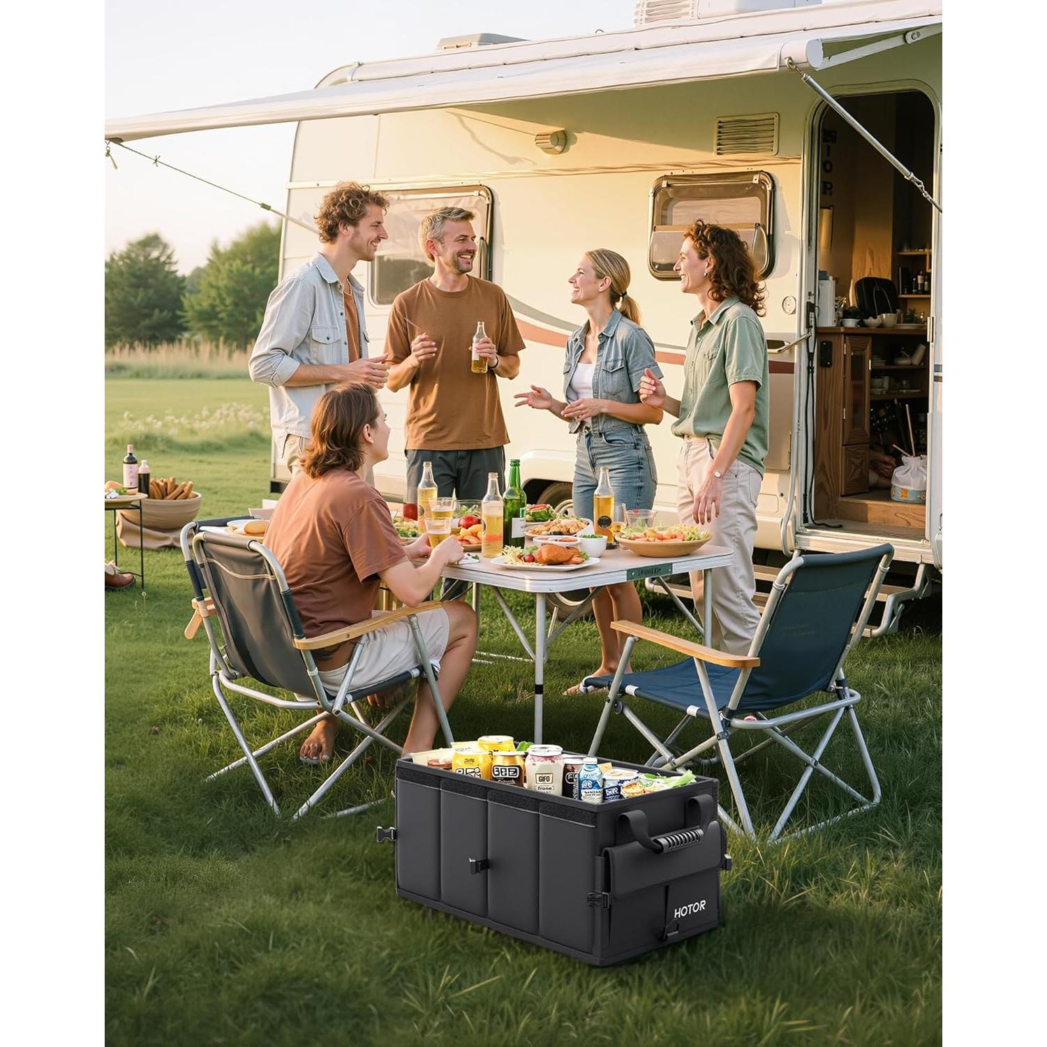 Organizador de Maletero HOTOR Plegable Negro 56.1x32x27.9 cm