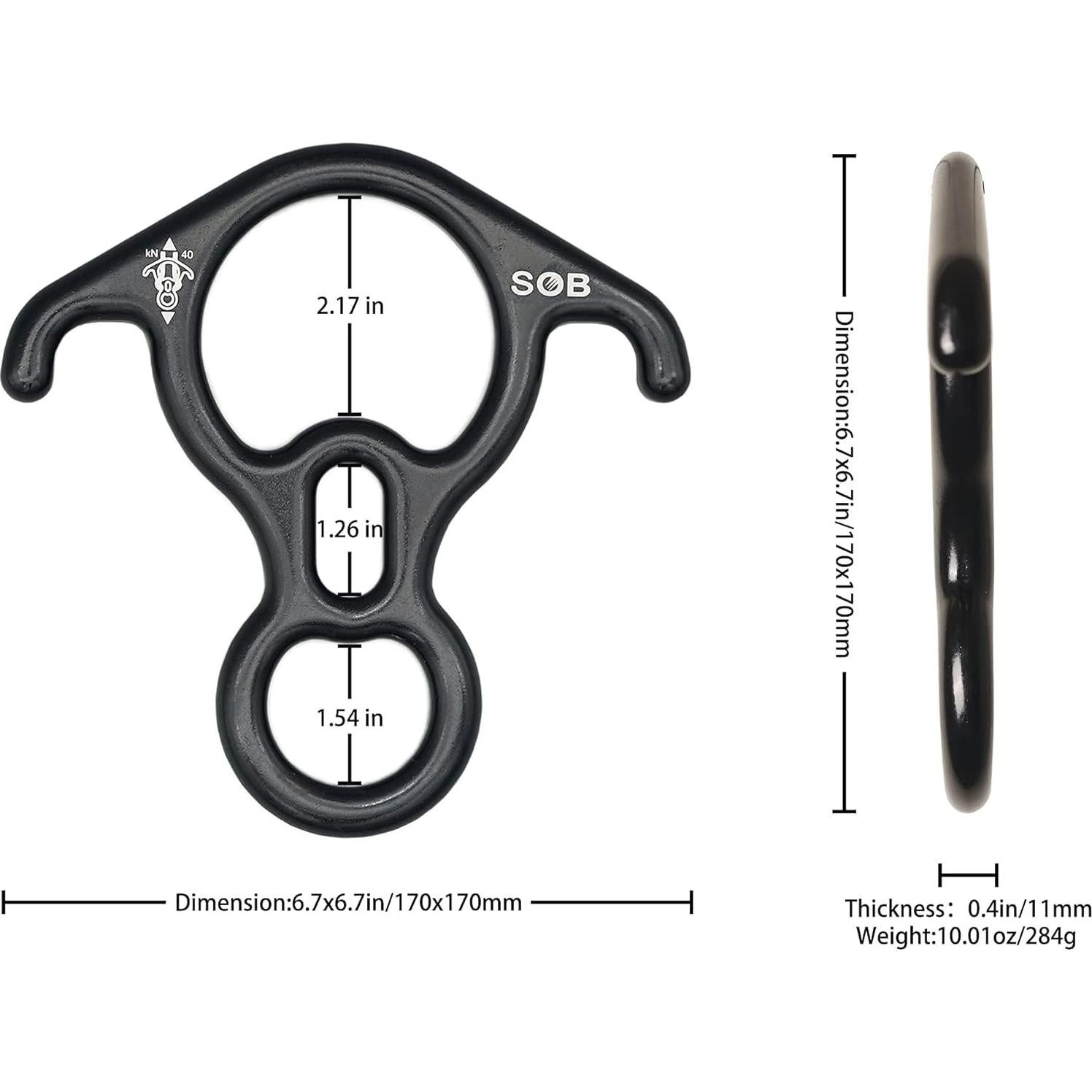 Dispositivo de descenso figura 8 SOB 8-D para escalada y rescate