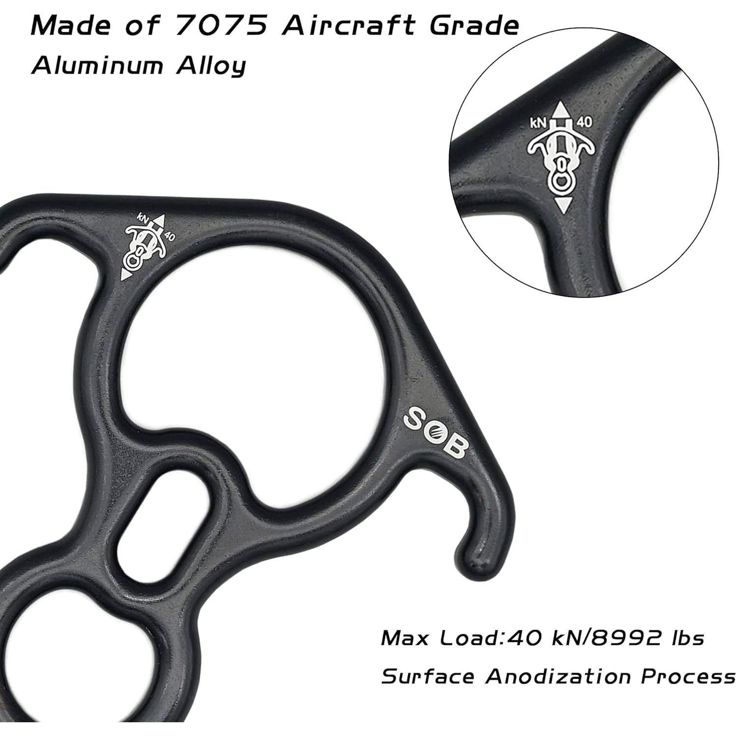 Dispositivo de descenso figura 8 SOB 8-D para escalada y rescate