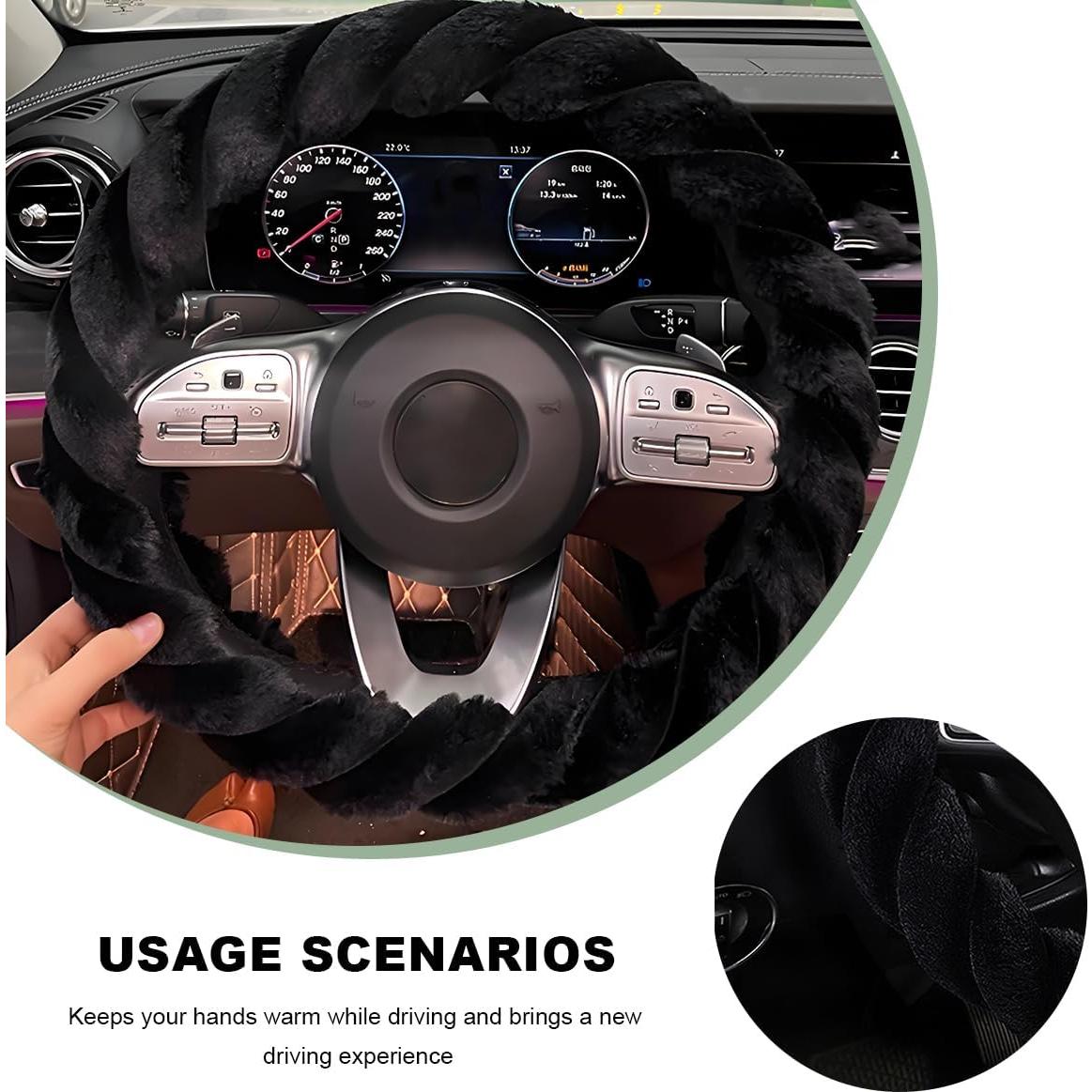 Cubierta de Volante de Coche Esponjosa NYTKL 38.1 cm Negra