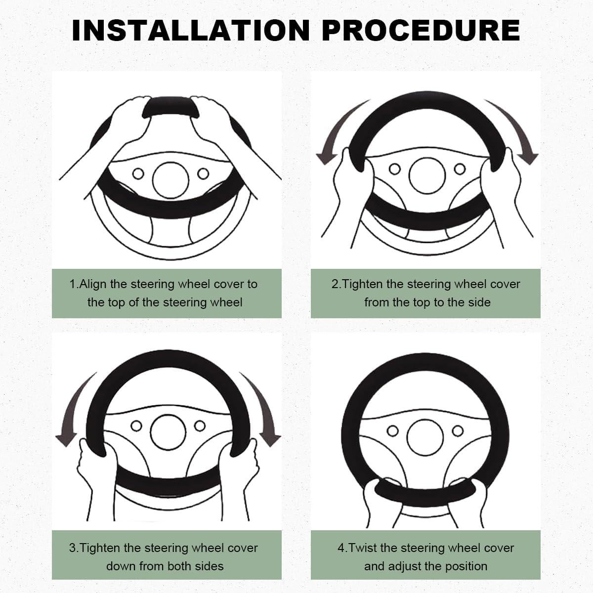 Cubierta de Volante de Coche Esponjosa NYTKL 38.1 cm Negra