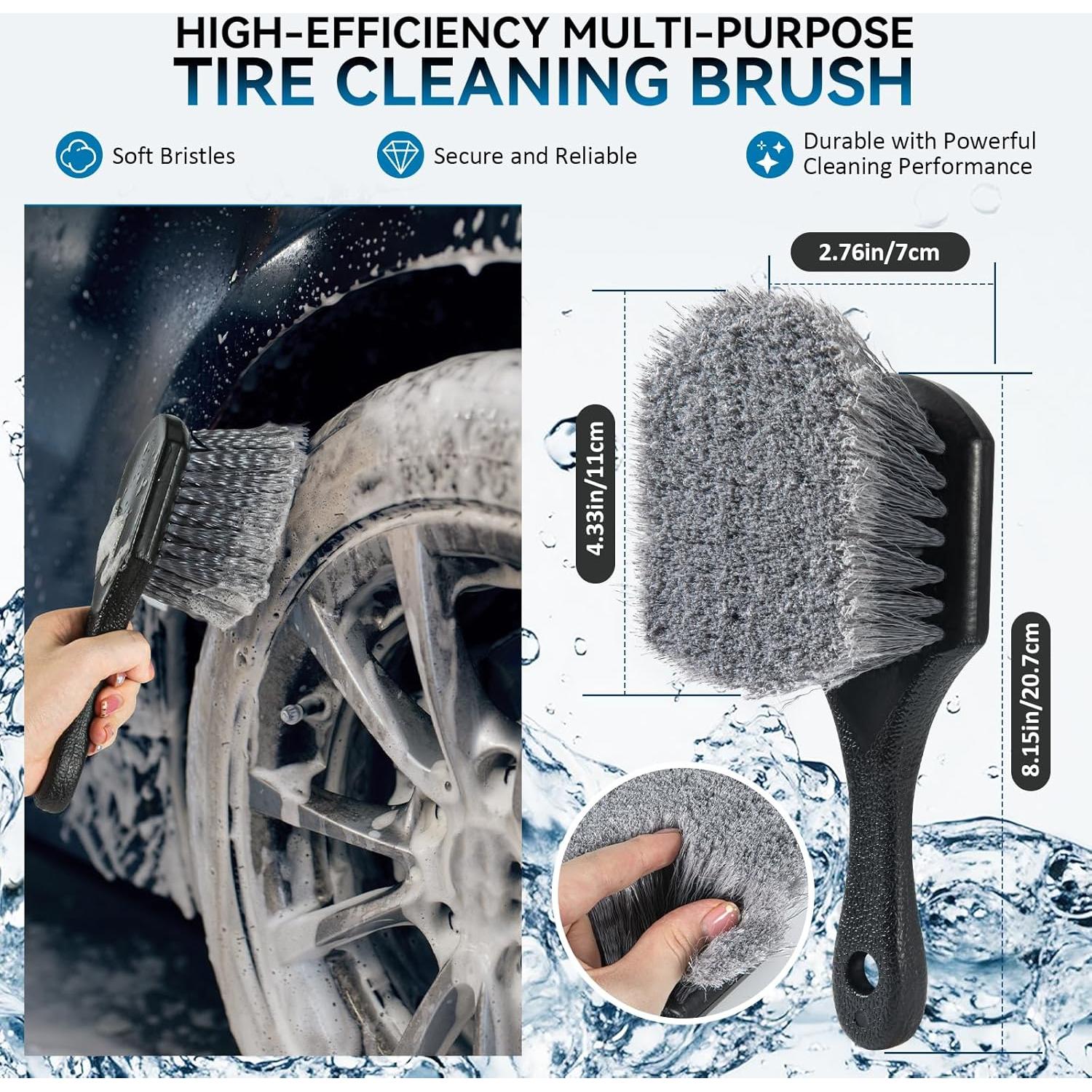 Kit de Cepillos Limpiadores de Neumáticos Eomarce - 3 Piezas