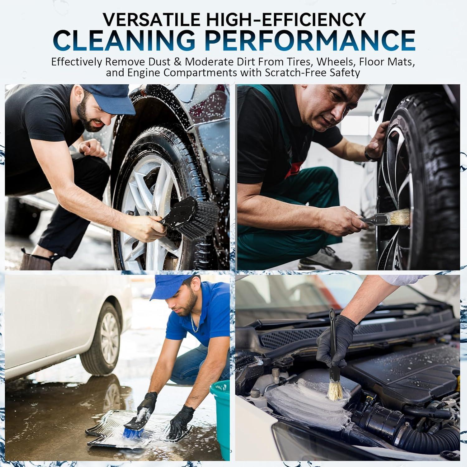 Kit de Cepillos Limpiadores de Neumáticos Eomarce - 3 Piezas