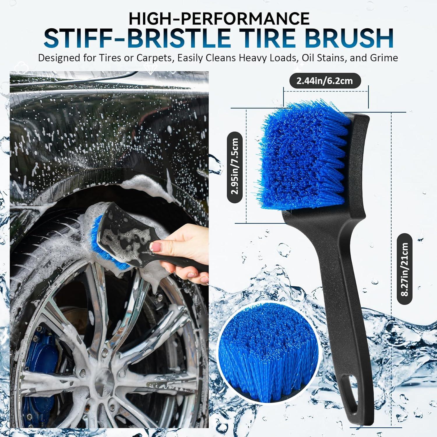 Kit de Cepillos Limpiadores de Neumáticos Eomarce - 3 Piezas