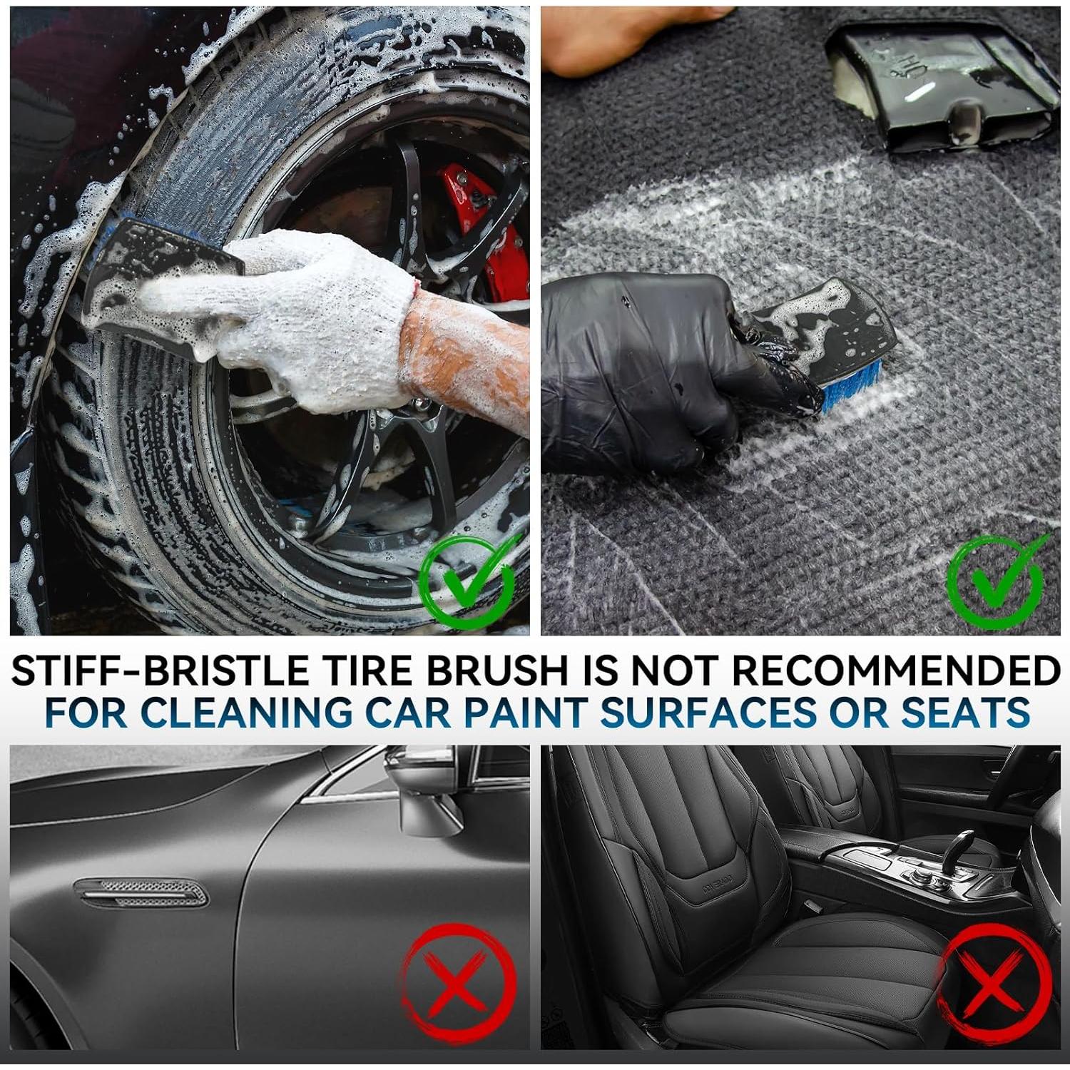 Kit de Cepillos Limpiadores de Neumáticos Eomarce - 3 Piezas