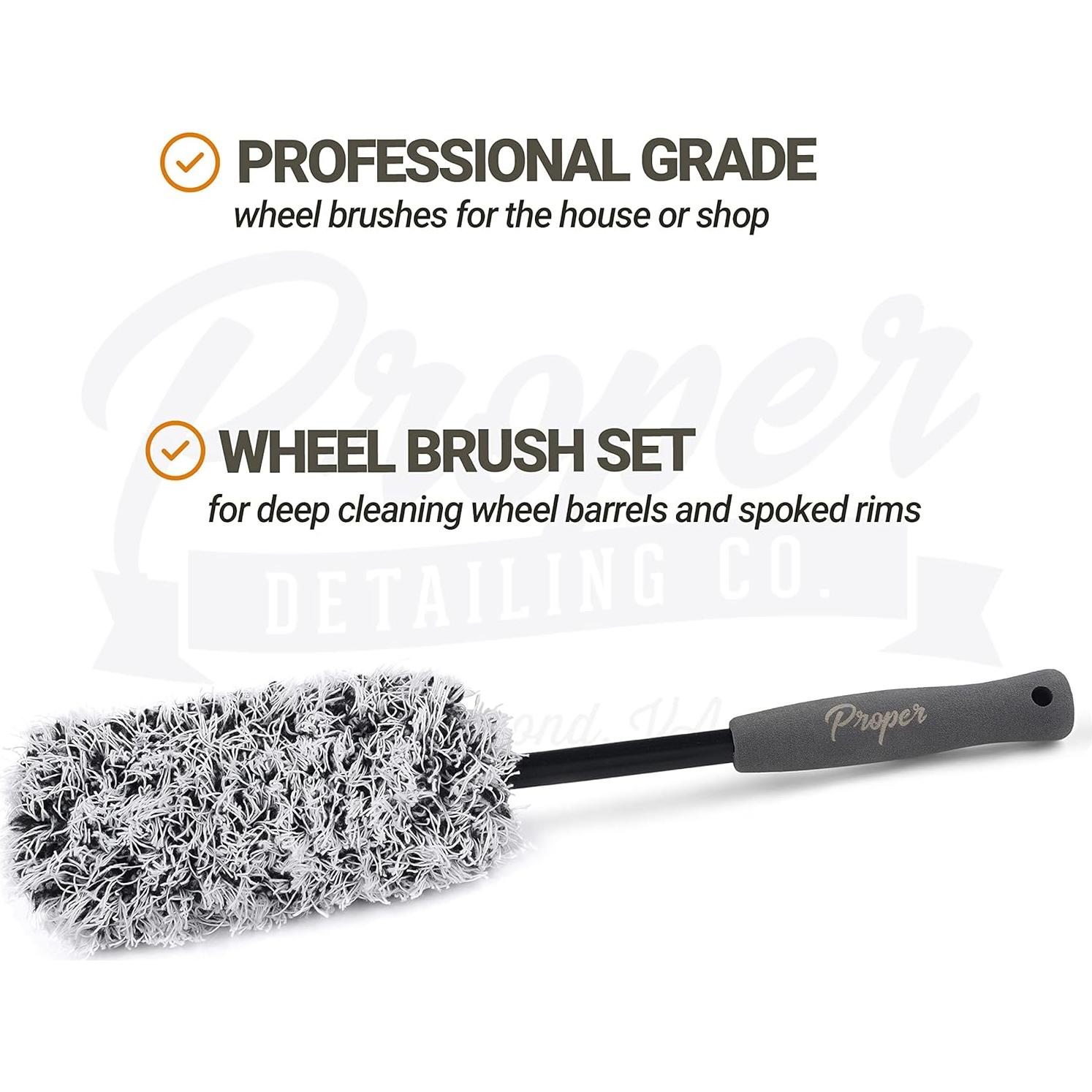 Kit de Cepillos de Rueda Microfibra PROPER DETAILING CO. - 2 Piezas