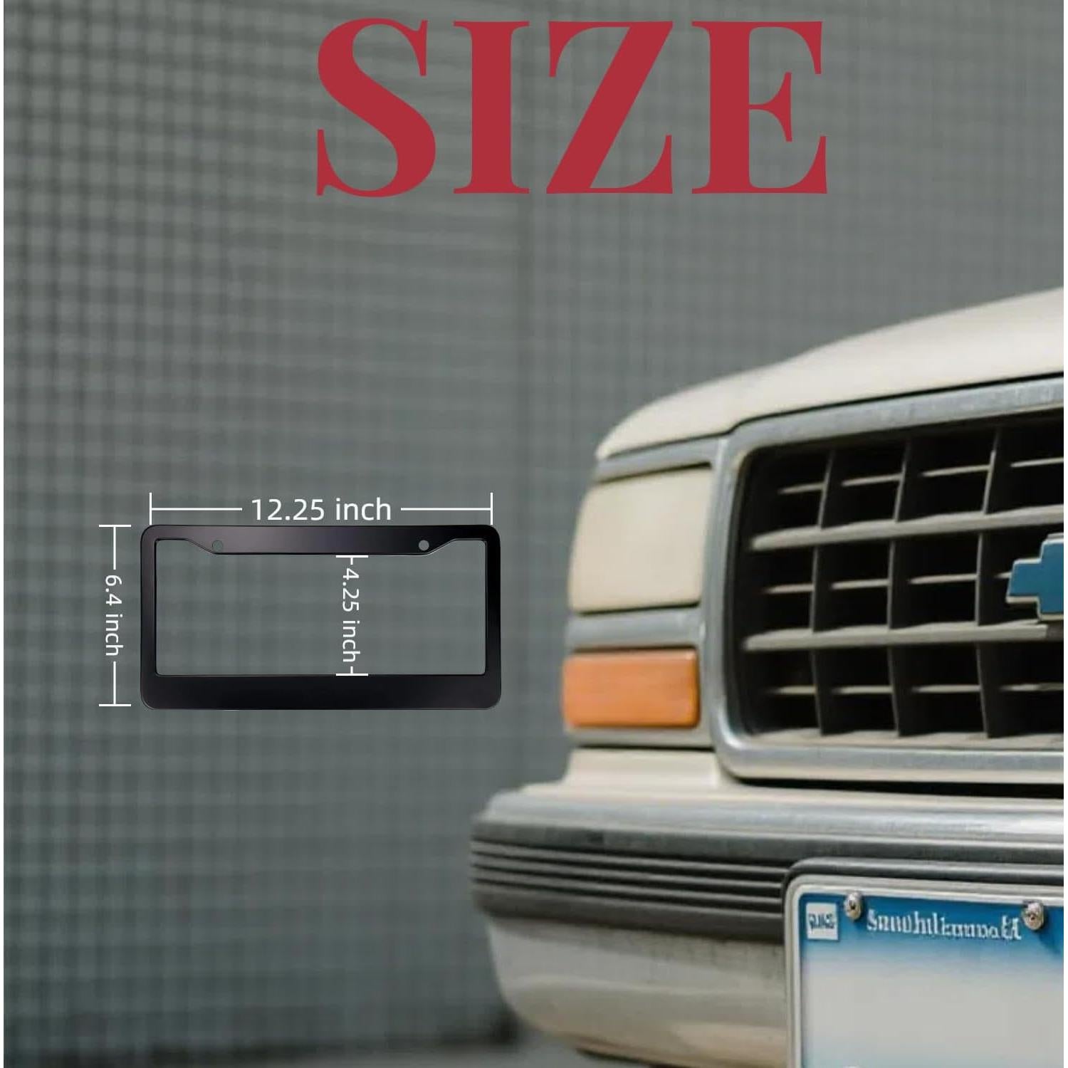 Marcos de Placas de Licencia Negros Mate KMBCAM - 2 Paquetes