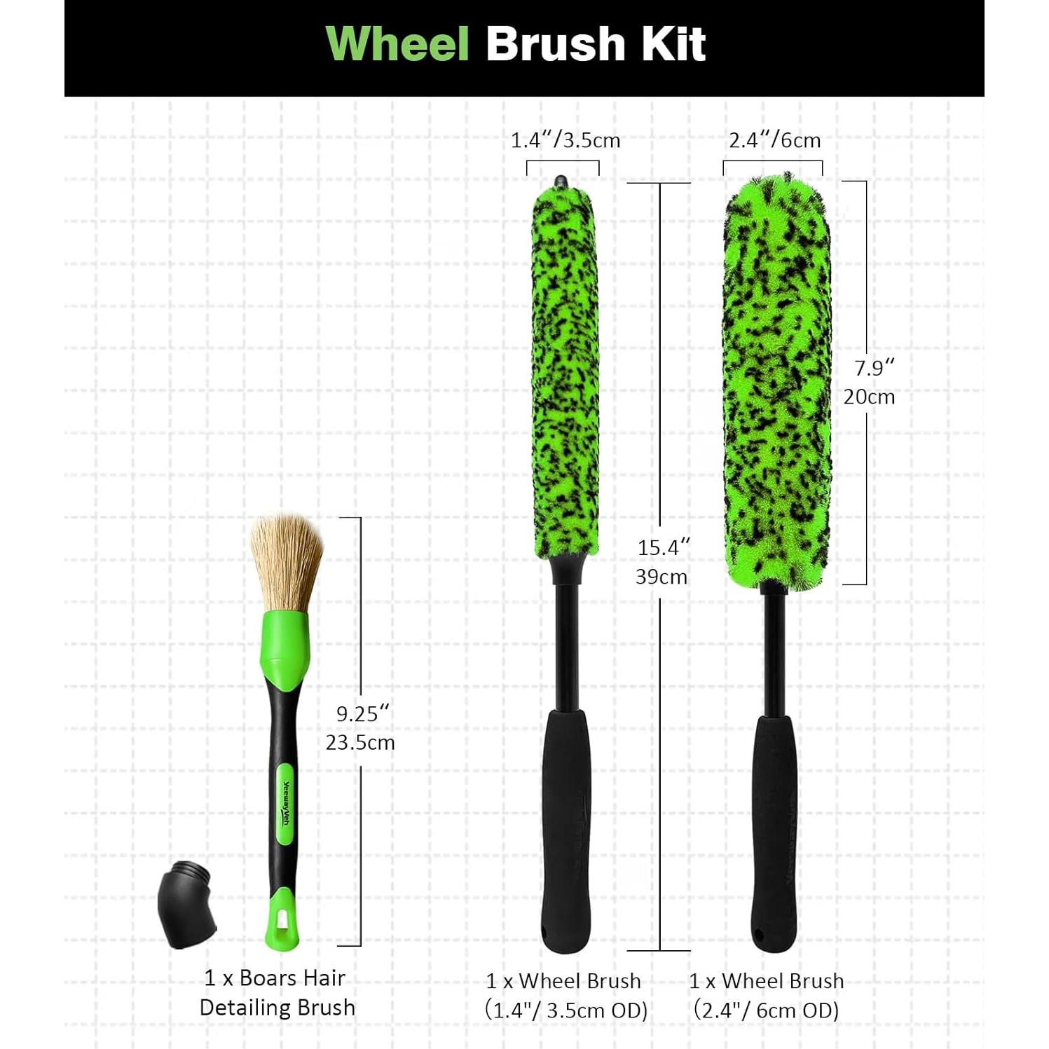 Kit de Cepillos Limpiadores de Ruedas YeewayVeh - 3 Paquetes