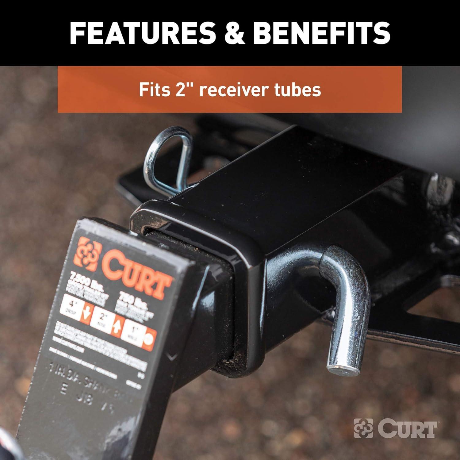 CURT 21500 Trailer Hitch Pin & Clip, 5/8-Inch Diameter, Fits 2-Inch Receiver