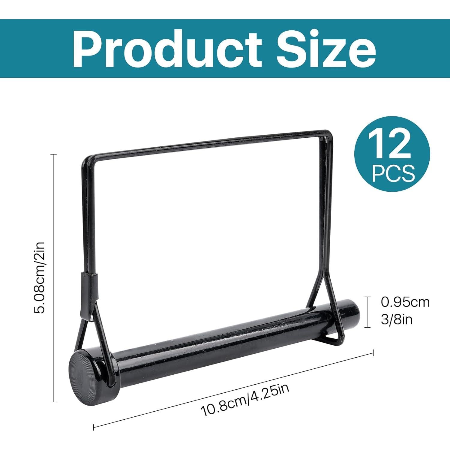 12 Pasadores de Bloqueo Negro Worldity 10.8 cm Acero al Carbono