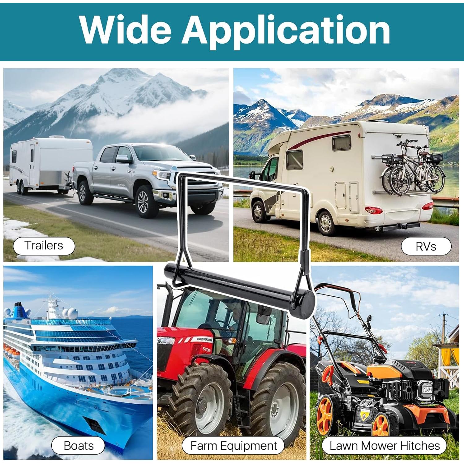 12 Pasadores de Bloqueo Negro Worldity 10.8 cm Acero al Carbono