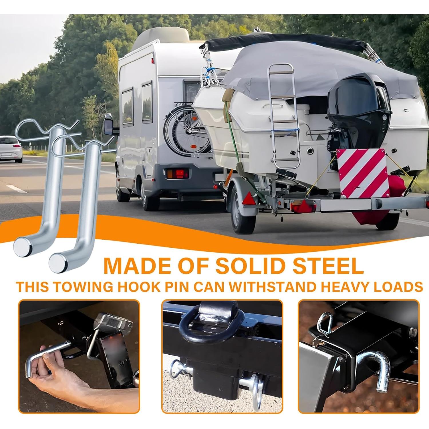 Paquete de 2 Pasadores de Enganche Cranviech 5/8" para Remolque