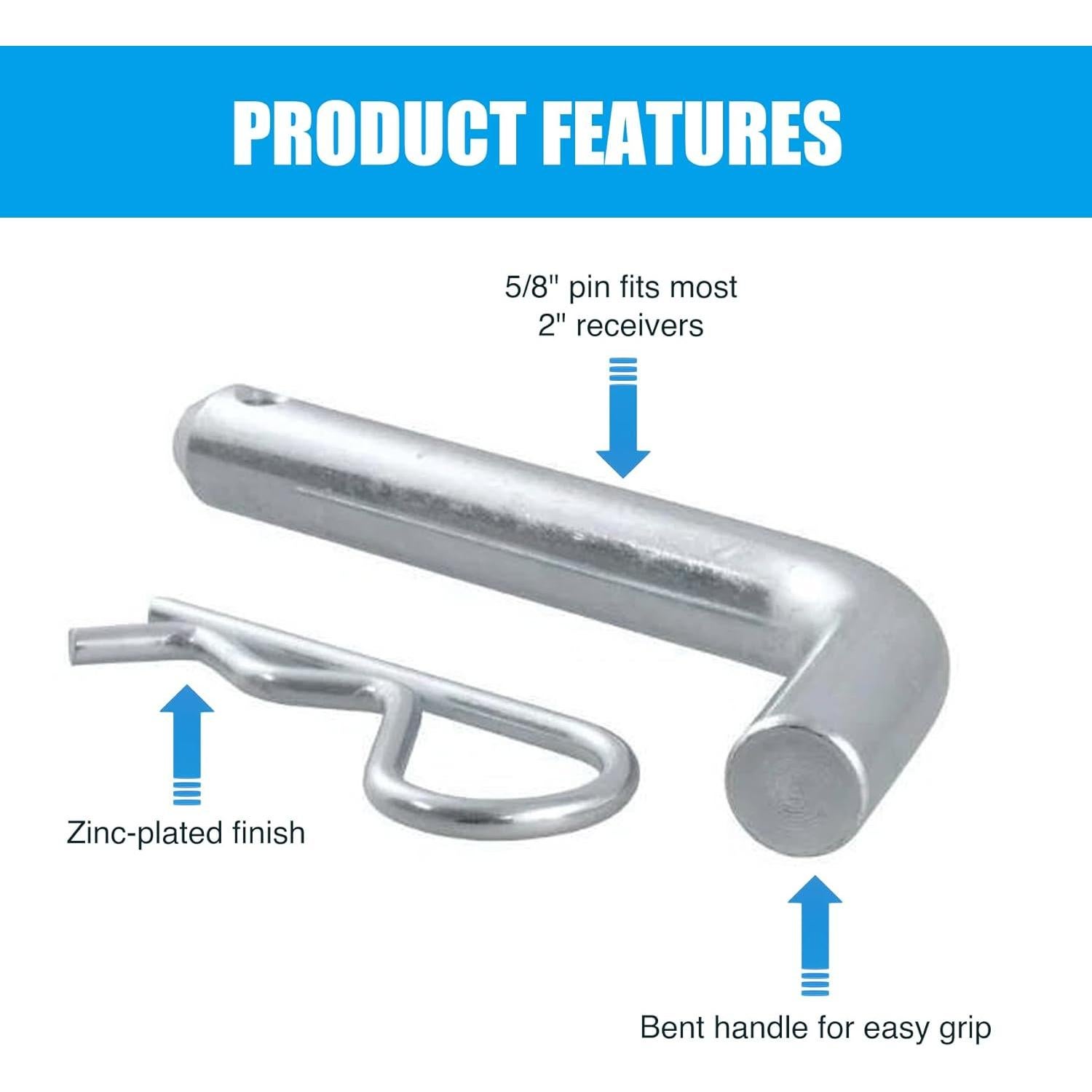 Pasador y Clip de Enganche de Remolque Niaimei 5/8" Alta Resistencia