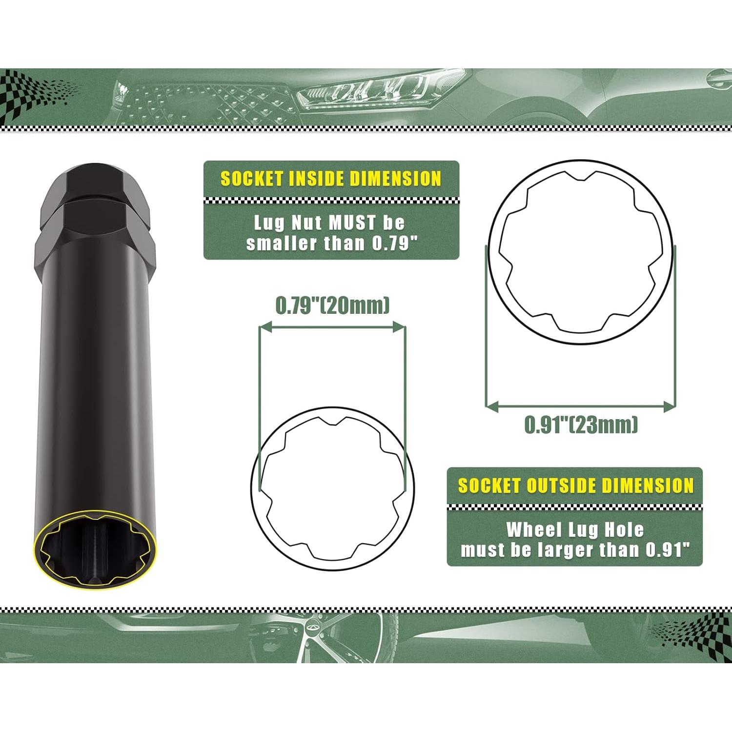 Llave de Tuerca de 7 Puntas Glorider 21 mm y 22 mm para Llantas