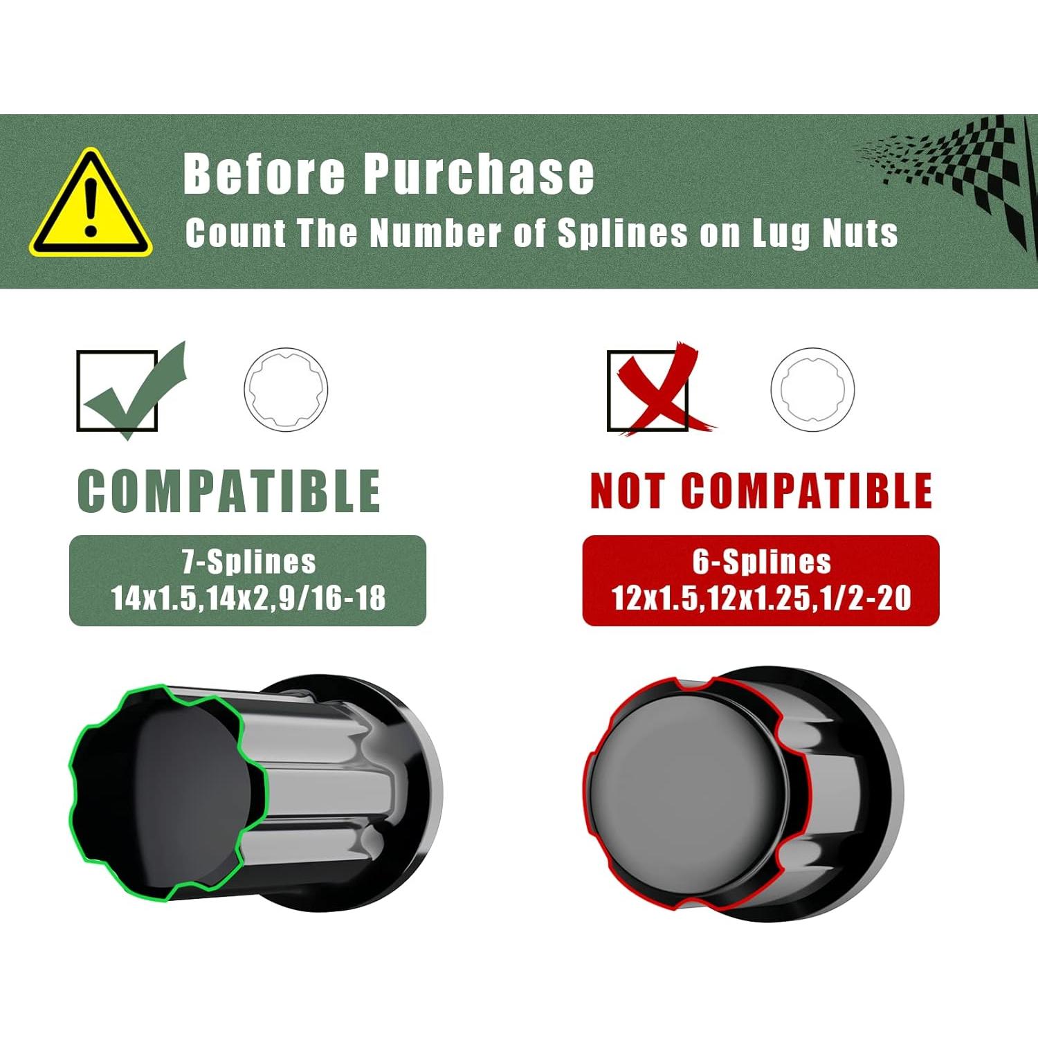 Llave de Tuerca de 7 Puntas Glorider 21 mm y 22 mm para Llantas