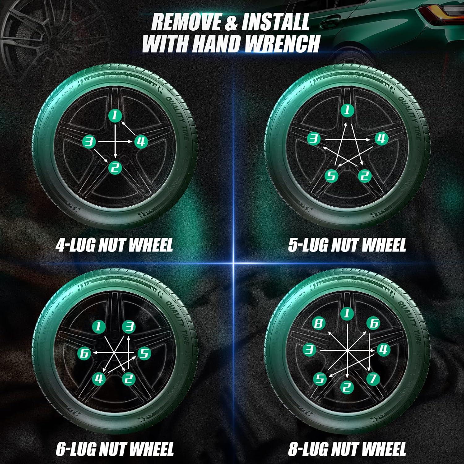 Llave de Tuerca de 7 Puntas Glorider 21 mm y 22 mm para Llantas