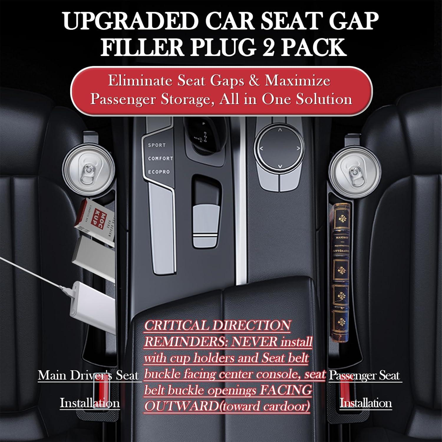 Relleno Espacio Asientos Coche DDTPDE 2 Piezas Negro