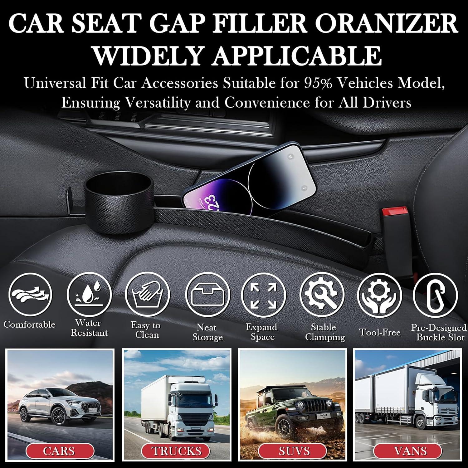 Relleno Espacio Asientos Coche DDTPDE 2 Piezas Negro