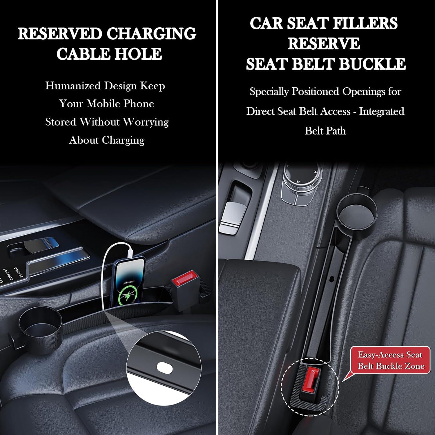 Relleno Espacio Asientos Coche DDTPDE 2 Piezas Negro