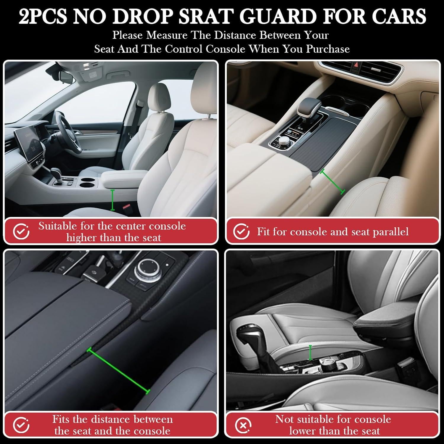 Relleno Espacio Asientos Coche DDTPDE 2 Piezas Negro