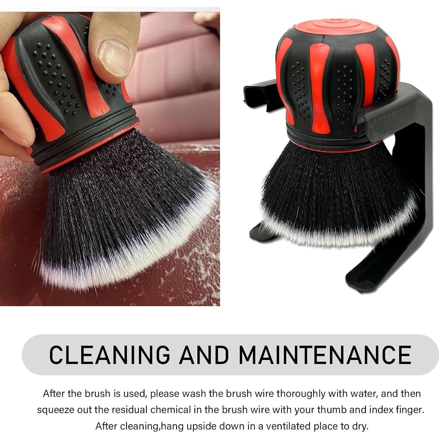 Cepillo de limpieza de automóviles YORPYEP rojo 13 cm suave