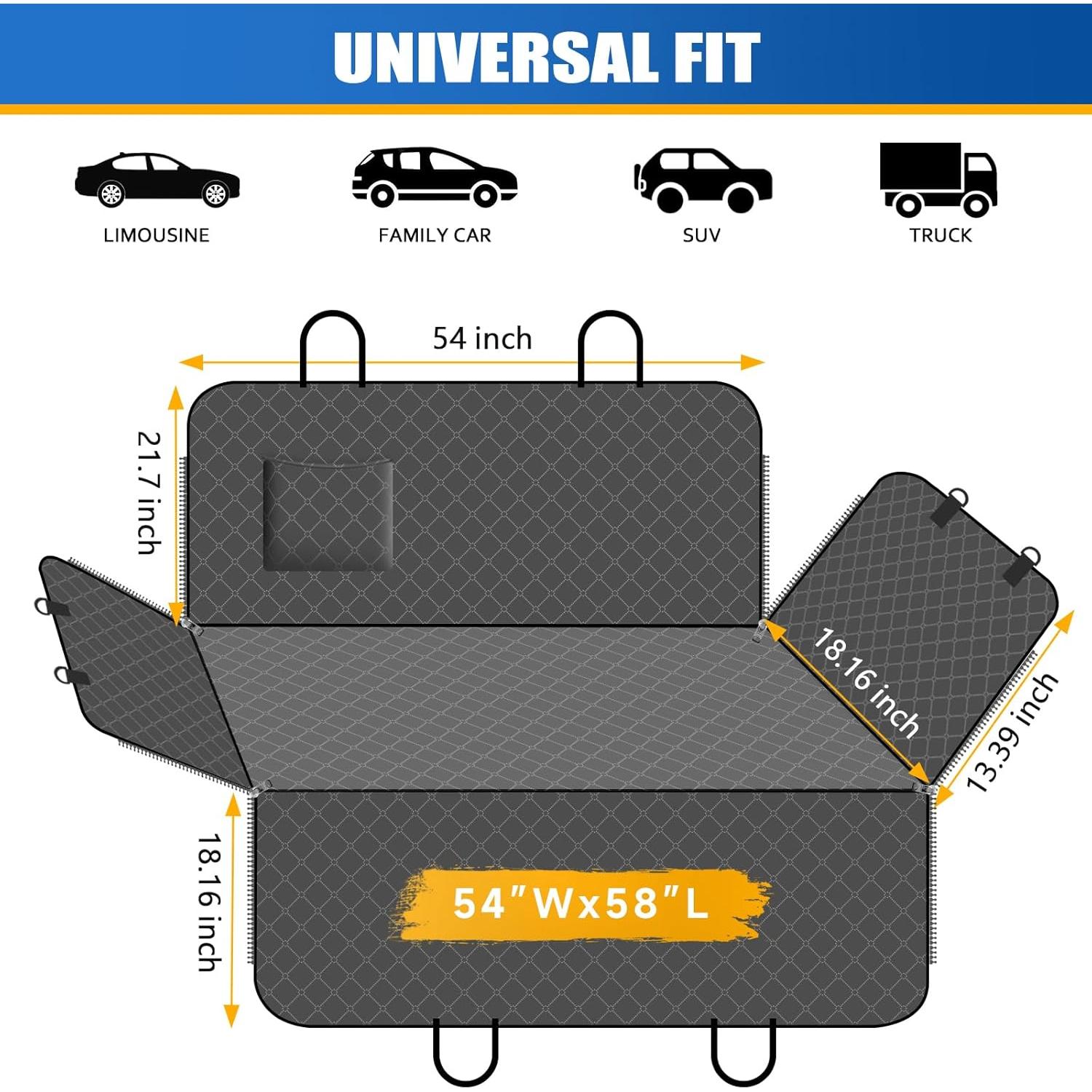 Funda de Asiento para Perros WoofKnows Negro 137x147cm