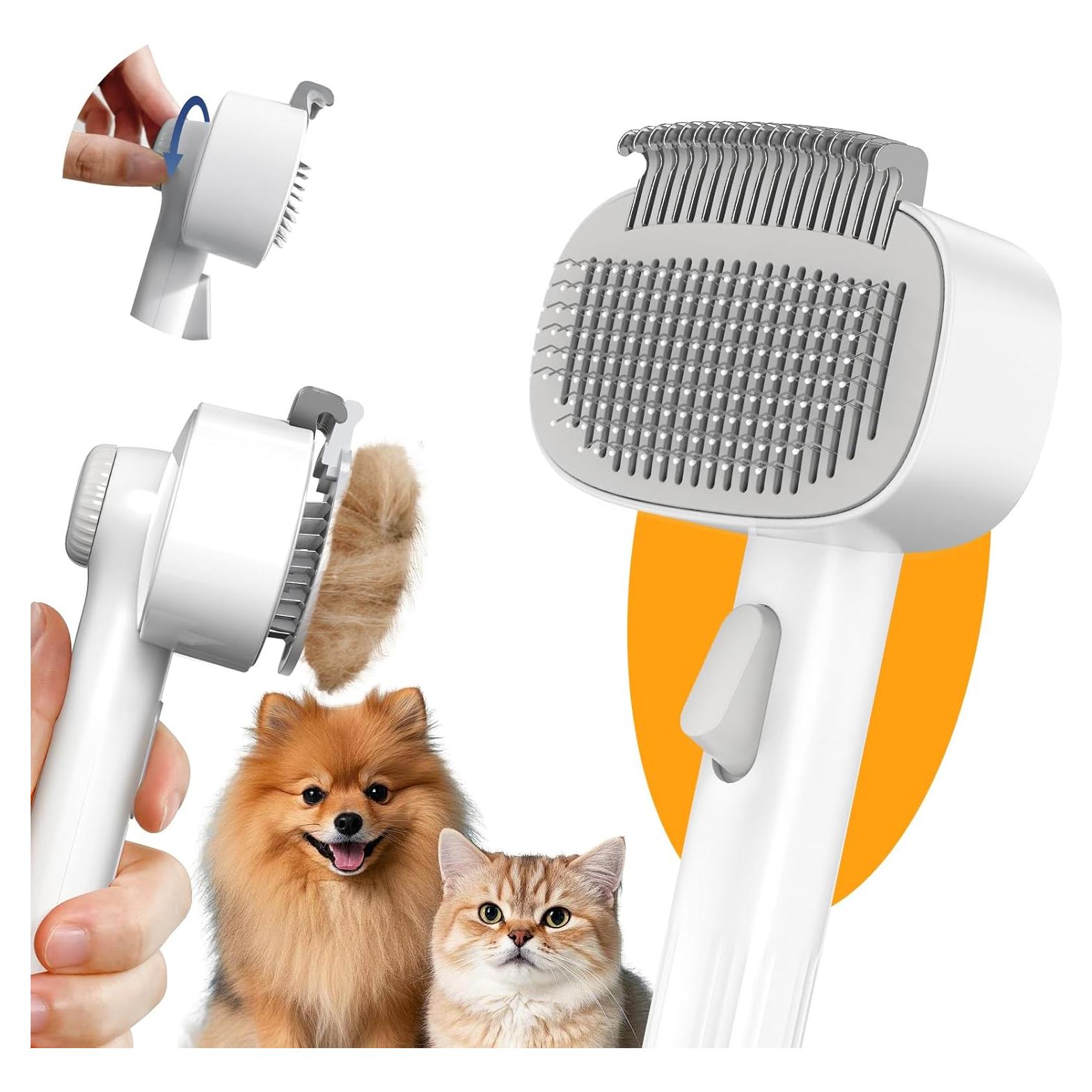 Cepillo Deshedding 2 en 1 Barkitty para Perros y Gatos - Longitud Ajustable
