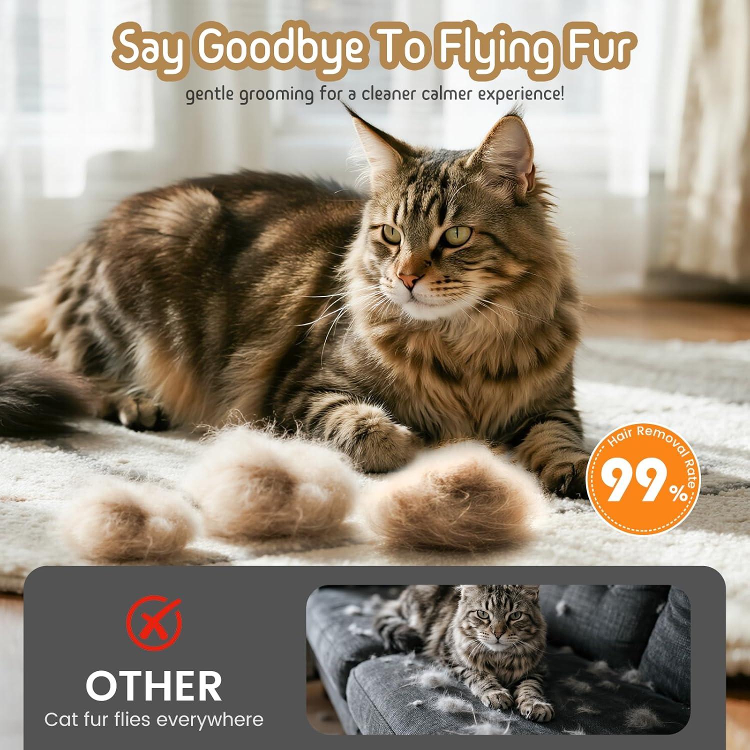 Cepillo Deshedding 2 en 1 Barkitty para Perros y Gatos - Longitud Ajustable