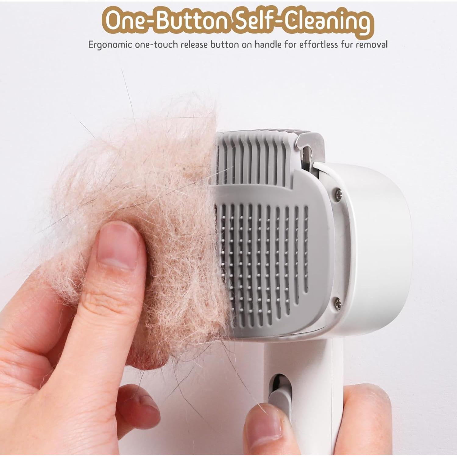 Cepillo Deshedding 2 en 1 Barkitty para Perros y Gatos - Longitud Ajustable