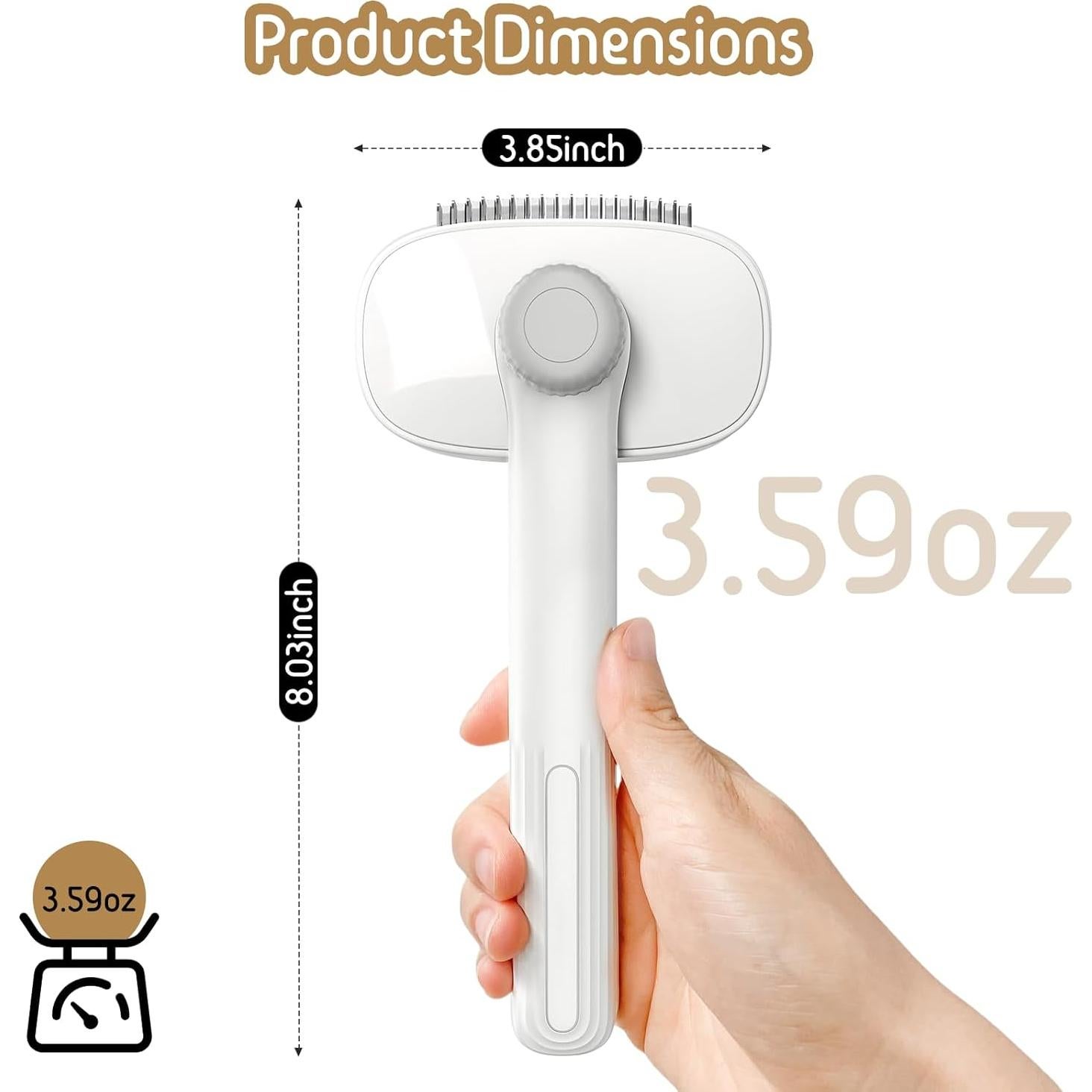 Cepillo Deshedding 2 en 1 Barkitty para Perros y Gatos - Longitud Ajustable