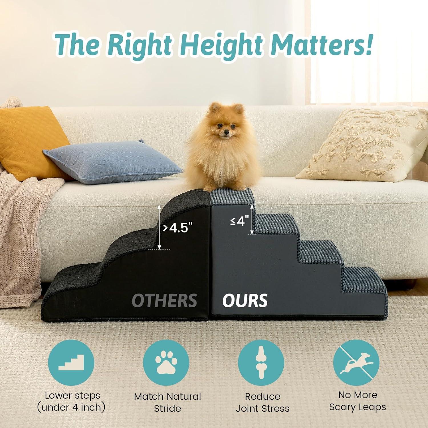 Escaleras para Perros COZY KISS 4 Pasos 15.7" H Antideslizante