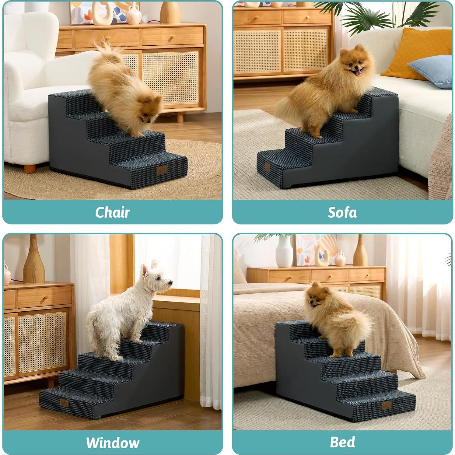 Escaleras para Perros COZY KISS 4 Pasos 15.7" H Antideslizante