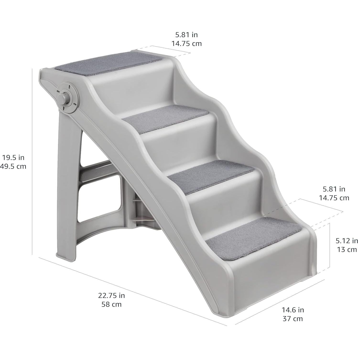 Escalera Plegable para Mascotas Amazon Basics 37 cm Antideslizante
