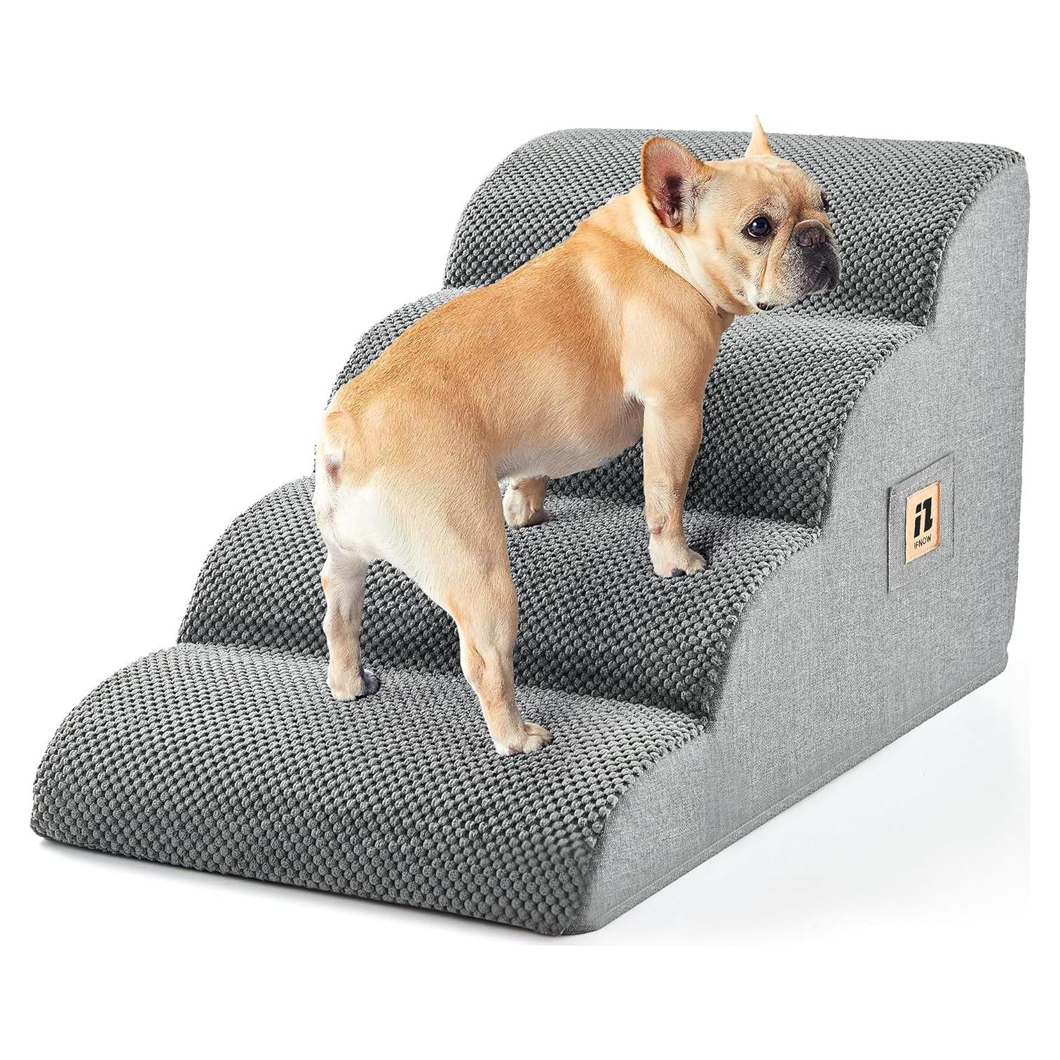 Escalera para Perros IFNOW 4 Pasos 40 cm Antideslizante Gris