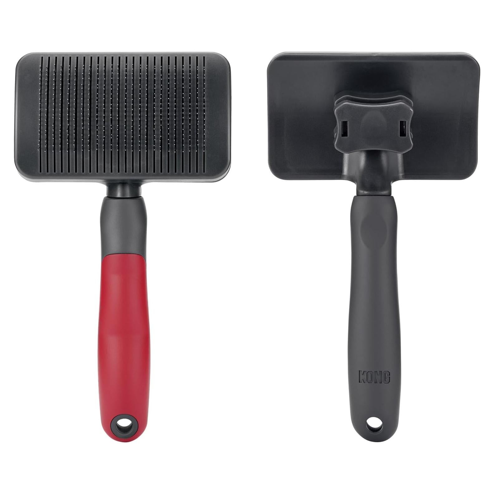 KONG Cepillo Slicker Grande Autolimpiante para Perros Medianos a Grandes