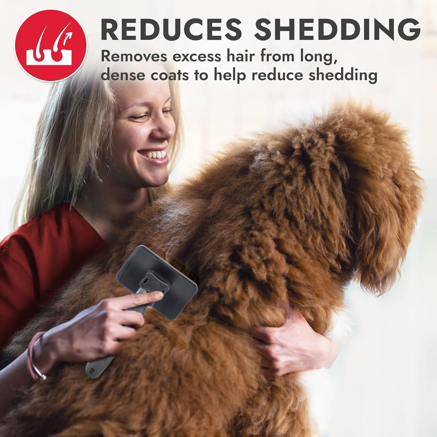 KONG Cepillo Slicker Grande Autolimpiante para Perros Medianos a Grandes