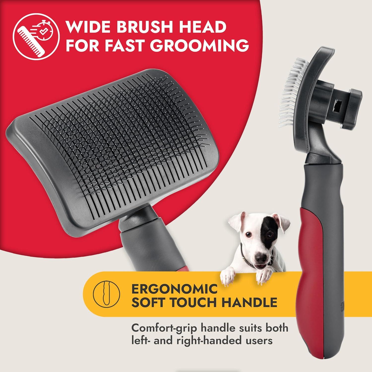 KONG Cepillo Slicker Grande Autolimpiante para Perros Medianos a Grandes