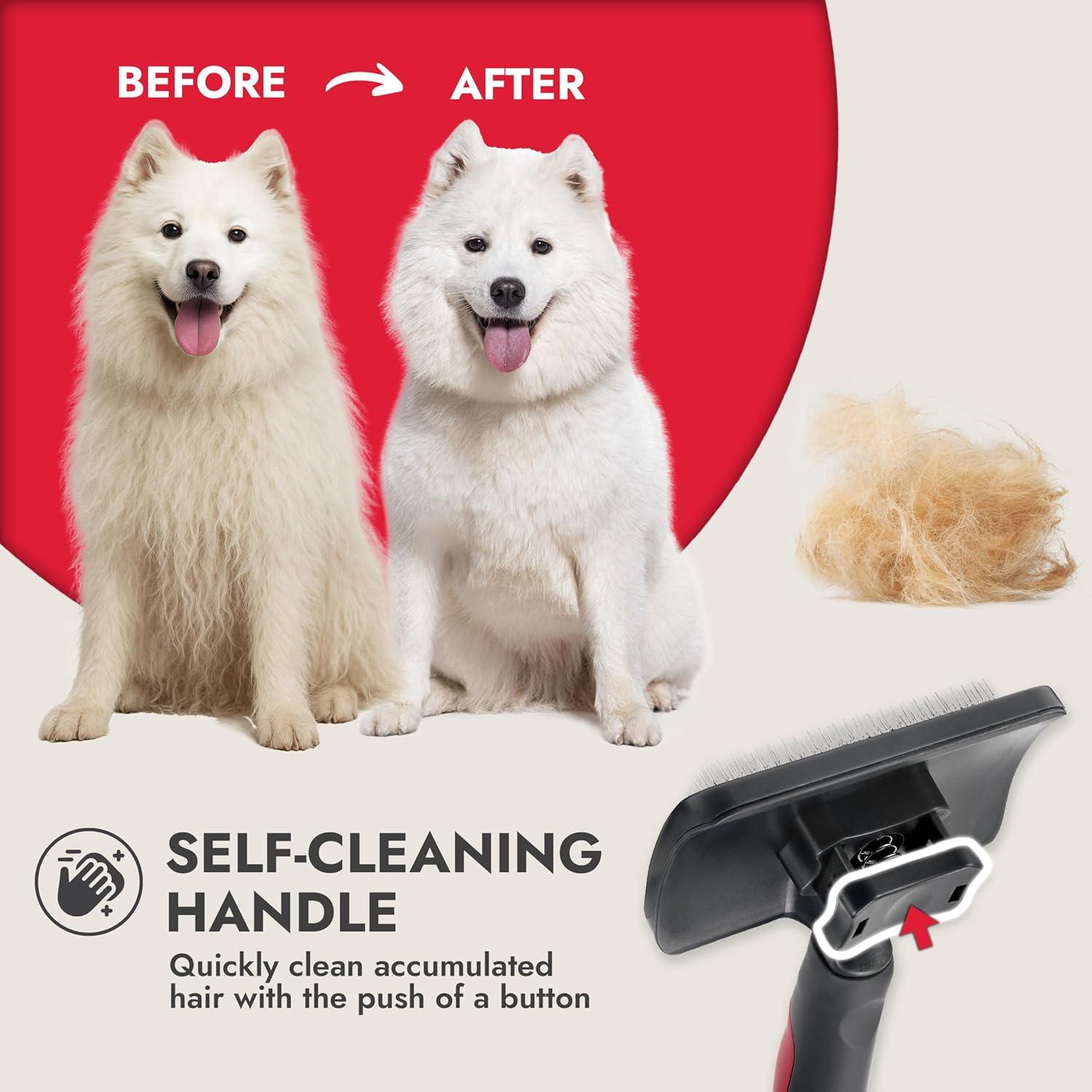 KONG Cepillo Slicker Grande Autolimpiante para Perros Medianos a Grandes