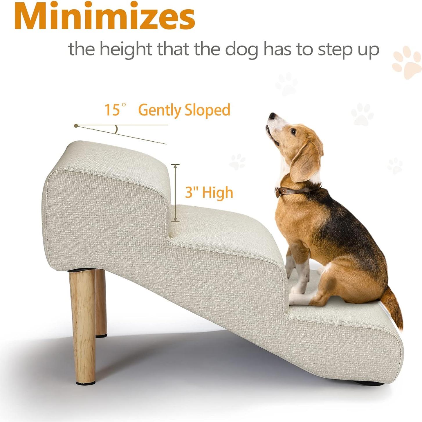 Escaleras para Perros Senneny 3 Pasos Beige Claro 68 kg