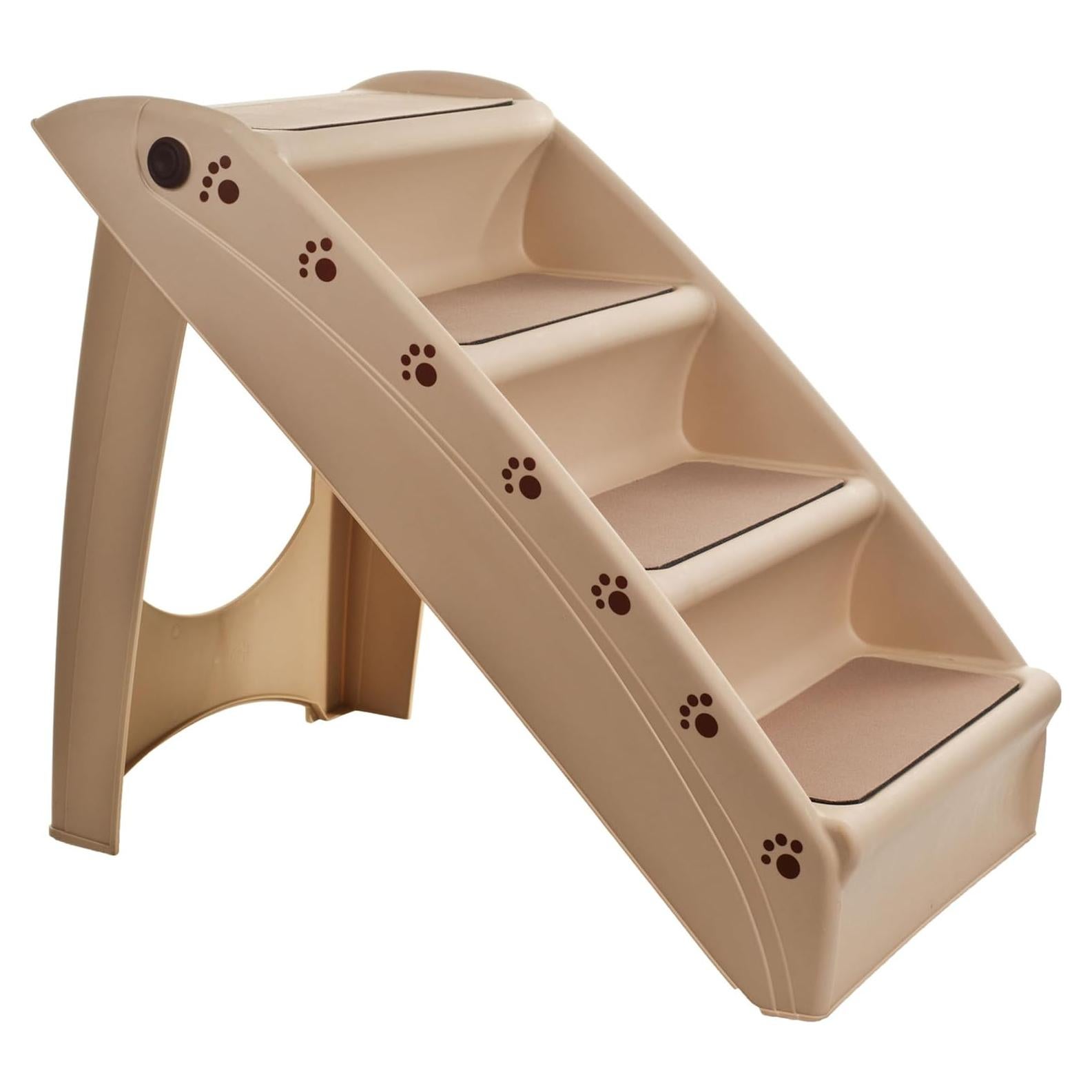 Escaleras Plegables Antideslizantes PETMAKER 4 Escalones Beige