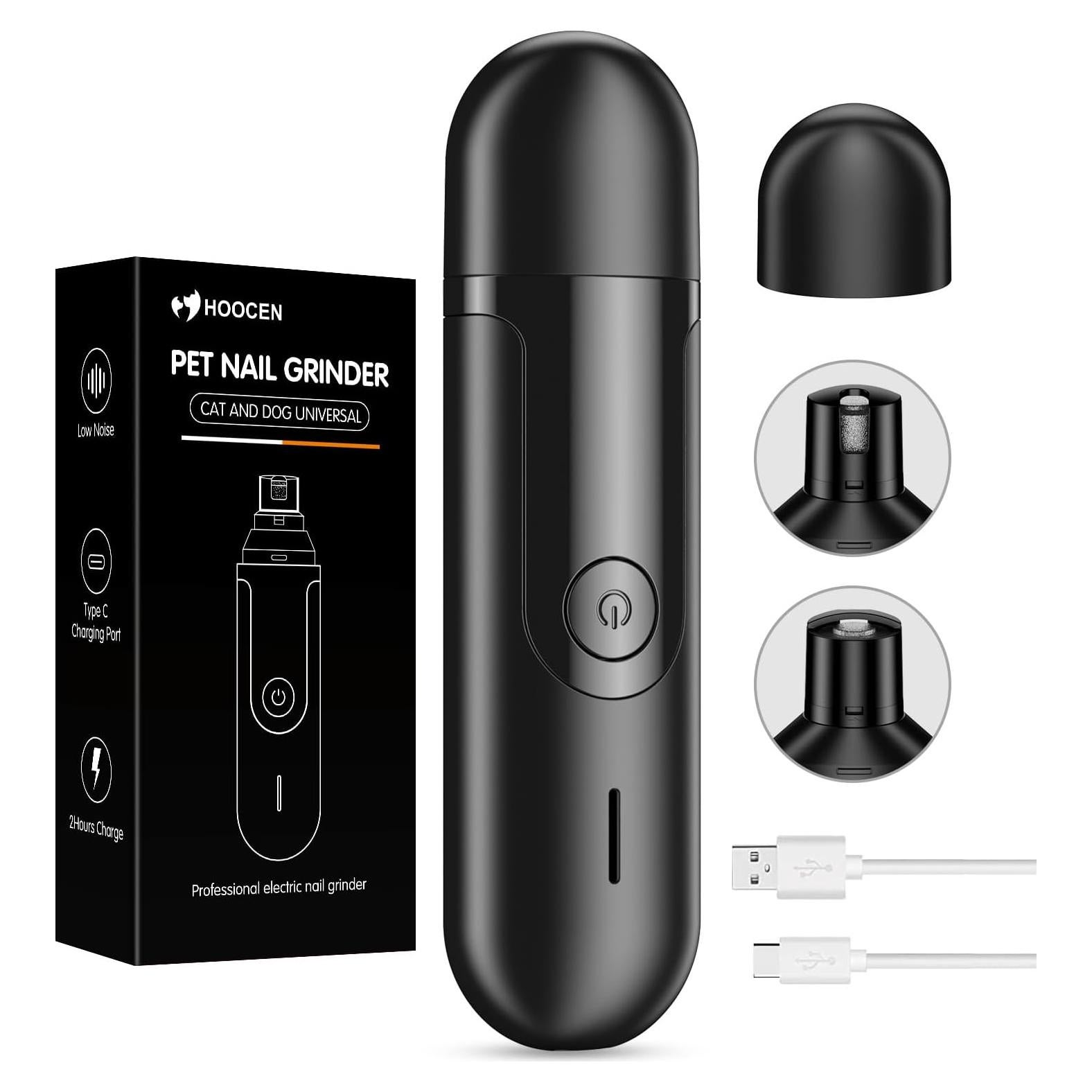 Muela de Uñas Eléctrica HOOCEN para Perros y Gatos Negra