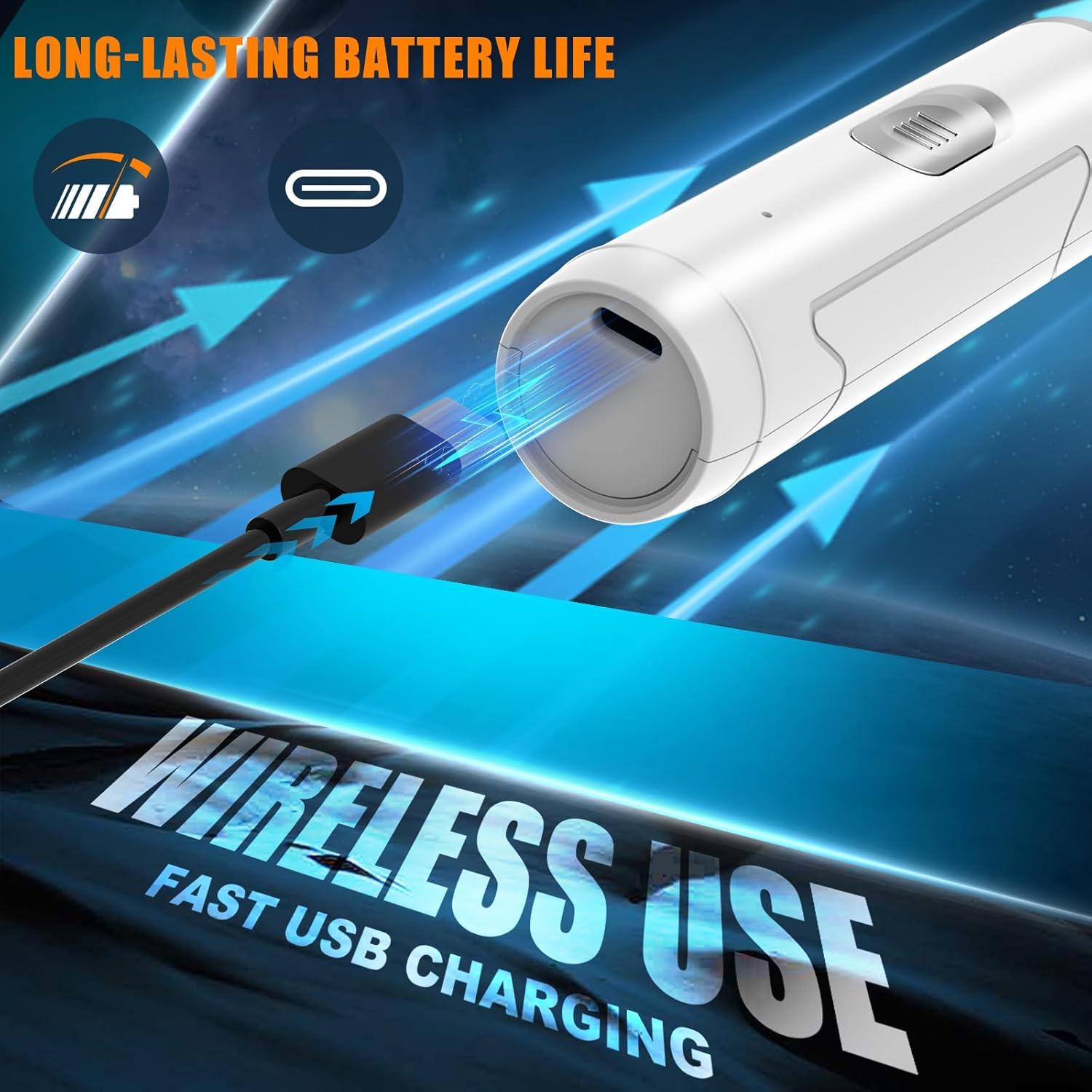 Cortador de Uñas Eléctrico Profesional Chwwen - Silencioso, Recargable, 2 Velocidades, Para Perros y Gatos